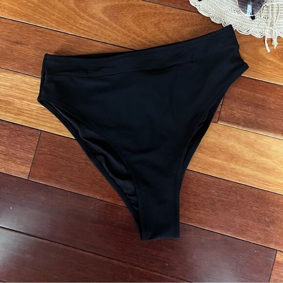Cupshe Black High Waisted Bottoms Sz Large NWT - Picture 4 of 8